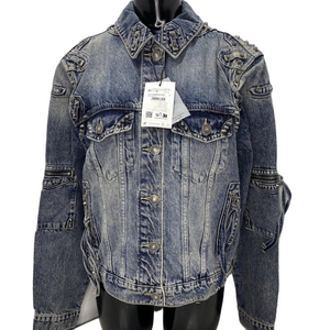 NEW DESIGUAL Women’s Studded Denim Jacket